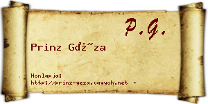 Prinz Géza névjegykártya