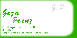 geza prinz business card